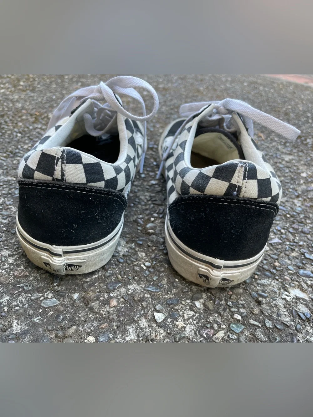 Vans Old Skool Checkerboard Shoes, Men’s Size 9.5/Women’s Size 11, Black & White